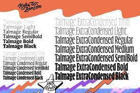 Przykład czcionki Talmage Extra Condensed Regular